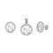 925 Sterling Silver CZ Letter N Pendant Set