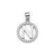 925 Sterling Silver CZ Letter N Pendant Set