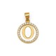 925 Sterling Silver 14k Gold Plated CZ Letter O Pendant Set