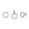 925 Sterling Silver CZ Letter O Pendant Set