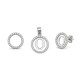 925 Sterling Silver CZ Letter O Pendant Set