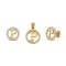 925 Sterling Silver 14k Gold Plated CZ Letter P Pendant Set