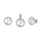 925 Sterling Silver CZ Letter P Pendant Set