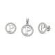 925 Sterling Silver CZ Letter P Pendant Set
