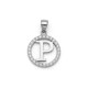 925 Sterling Silver CZ Letter P Pendant Set