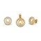 925 Sterling Silver 14k Gold Plated CZ Letter Q Pendant Set