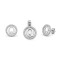925 Sterling Silver CZ Letter Q Pendant Set