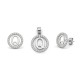 925 Sterling Silver CZ Letter Q Pendant Set