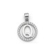 925 Sterling Silver CZ Letter Q Pendant Set