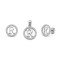 925 Sterling Silver CZ Letter R Pendant Set