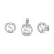 925 Sterling Silver CZ Letter S Pendant Set
