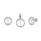 925 Sterling Silver CZ Letter T Pendant Set
