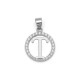 925 Sterling Silver CZ Letter T Pendant Set