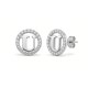 925 Sterling Silver CZ Letter U Pendant Set