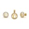 925 Sterling Silver 14k Gold Plated CZ Letter U Pendant Set