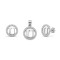 925 Sterling Silver CZ Letter U Pendant Set