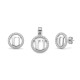 925 Sterling Silver CZ Letter U Pendant Set