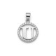 925 Sterling Silver CZ Letter U Pendant Set