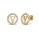 925 Sterling Silver 14k Gold Plated CZ Letter V Pendant Set