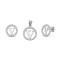 925 Sterling Silver CZ Letter V Pendant Set