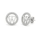 925 Sterling Silver CZ Letter W Pendant Set