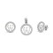 925 Sterling Silver CZ Letter W Pendant Set