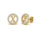 925 Sterling Silver 14k Gold Plated CZ Letter X Pendant Set