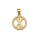 925 Sterling Silver 14k Gold Plated CZ Letter X Pendant Set