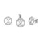 925 Sterling Silver CZ Letter X Pendant Set