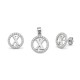 925 Sterling Silver CZ Letter X Pendant Set