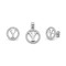 925 Sterling Silver CZ Letter Y Pendant Set