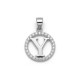 925 Sterling Silver CZ Letter Y Pendant Set