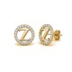 925 Sterling Silver 14k Gold Plated CZ Letter Z Pendant Set