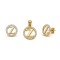 925 Sterling Silver 14k Gold Plated CZ Letter Z Pendant Set