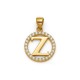 925 Sterling Silver 14k Gold Plated CZ Letter Z Pendant Set