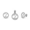 925 Sterling Silver CZ Letter Z Pendant Set