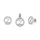 925 Sterling Silver CZ Letter Z Pendant Set