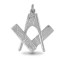 AMS006 | 925 Sterling Silver Masonic Scissor Pendant