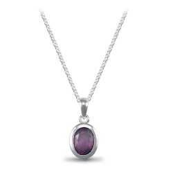 ANC002 | 925 Sterling Silver Amethyst Pendant On A Necklace