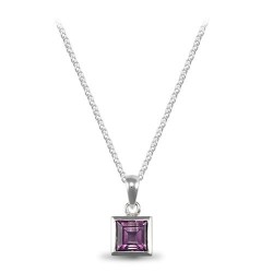 ANC003 | 925 Sterling Silver Amethyst Pendant On A Necklace