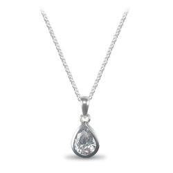 ANC009 | 925 Sterling Silver Cubic Zirconia Pendant On A Necklace