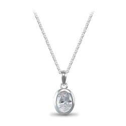 ANC010 | 925 Sterling Silver Cubic Zirconia Pendant On A Necklace
