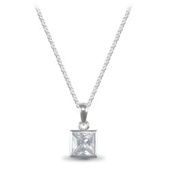 ANC011 | 925 Sterling Silver Cubic Zirconia Pendant On A Necklace