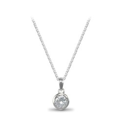 ANC012 | 925 Sterling Silver Cubic Zirconia Pendant On A Necklace