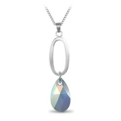 ANC013 | 925 Sterling Silver Tear Drop Crystal On A Necklace