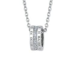 ANC068 | 925 Silver CZ Set Circle of Life Necklace