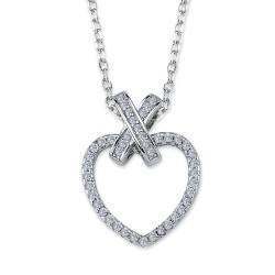 ANC070 | 925 Silver CZ Set Heart Necklace