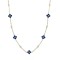 ANC073B | 925 Silver 14ct Gold Plated CZ Set Clover Necklace Blue