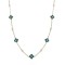 ANC073G | 925 Silver 14ct Gold Plated CZ Set Clover Necklace Green