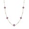 ANC073R | 925 Silver 14ct Gold Plated CZ Set Clover Necklace Red